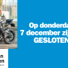 Gebben motoren op 7 december 2023 gesloten